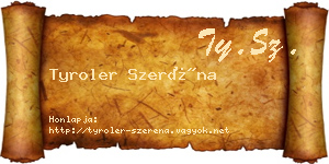Tyroler Szeréna névjegykártya